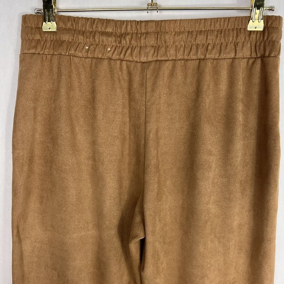 Jules & Leopold Jogger Womens Medium Camel Faux Suede High Rise Drawstring Pants - Picture 4 of 11